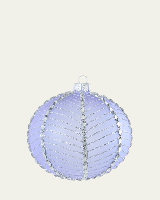 Glittery Fishnet Lavender Ball Ornament